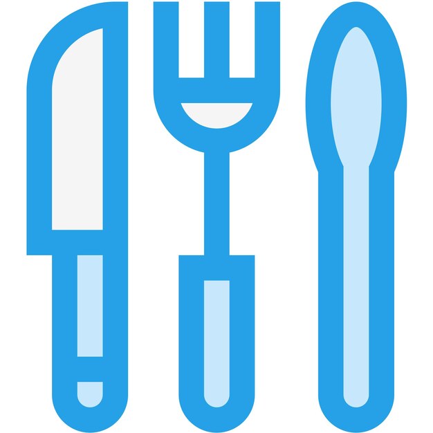 Ilustración del diseño del icono vectorial de los cubiertos