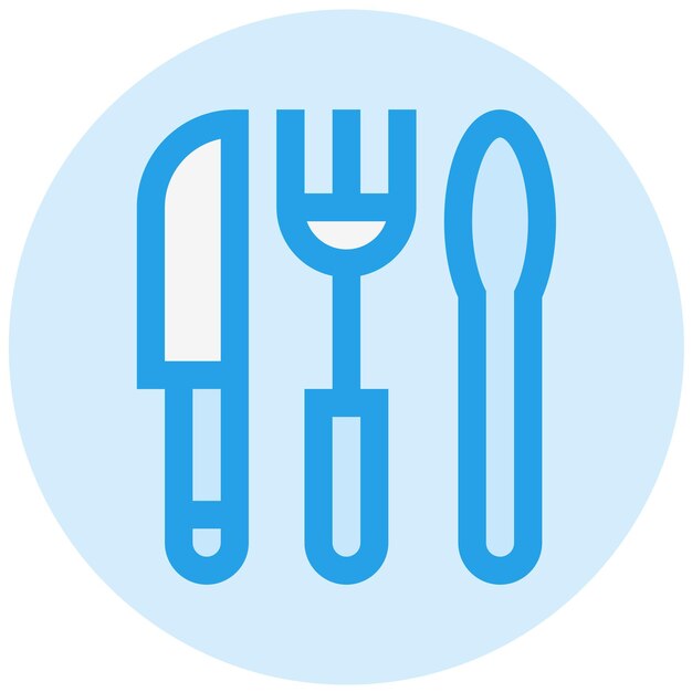 Ilustración del diseño del icono vectorial de los cubiertos