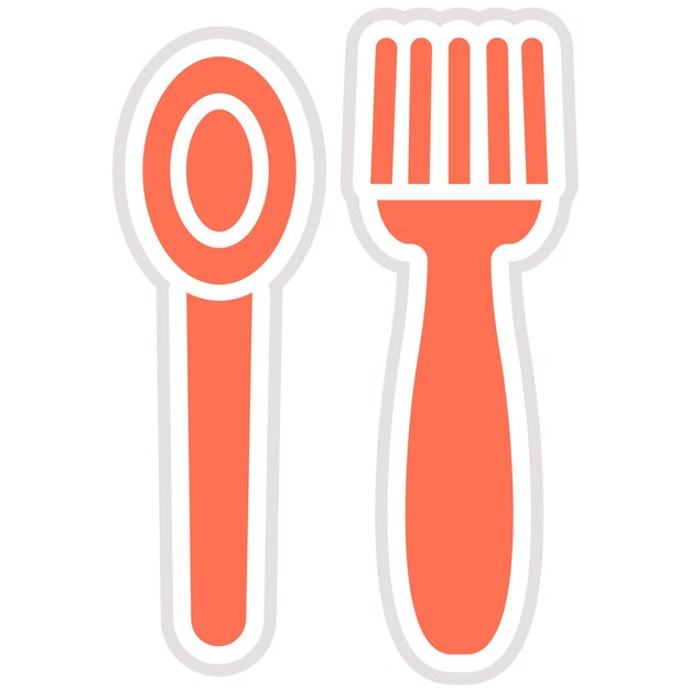 Ilustración del diseño del icono vectorial de los cubiertos