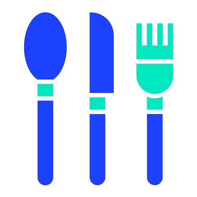 Ilustración del diseño del icono vectorial de los cubiertos