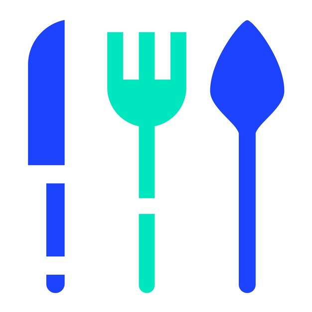 Ilustración del diseño del icono vectorial de los cubiertos