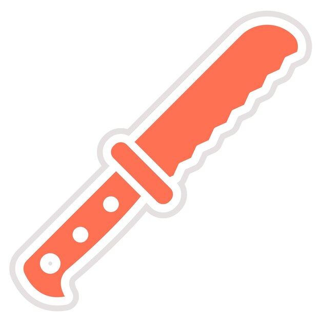 Ilustración del diseño del icono vectorial del cuchillo de pan