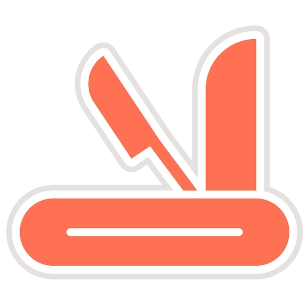 Ilustración del diseño del icono vectorial del cuchillo suizo