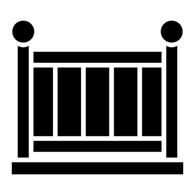Ilustración del diseño del icono vectorial de la cuna para bebés