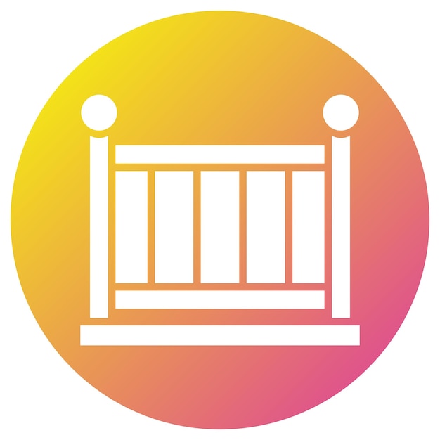 Ilustración del diseño del icono vectorial de la cuna para bebés