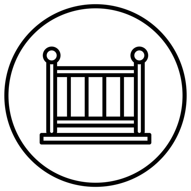 Ilustración del diseño del icono vectorial de la cuna para bebés