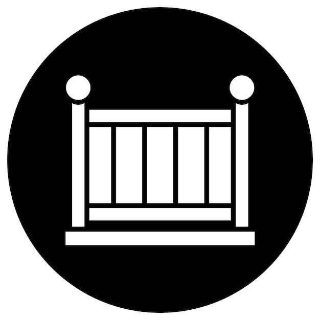 Ilustración del diseño del icono vectorial de la cuna para bebés