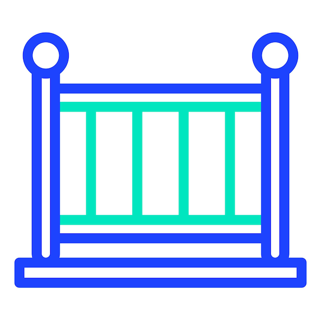 Ilustración del diseño del icono vectorial de la cuna para bebés