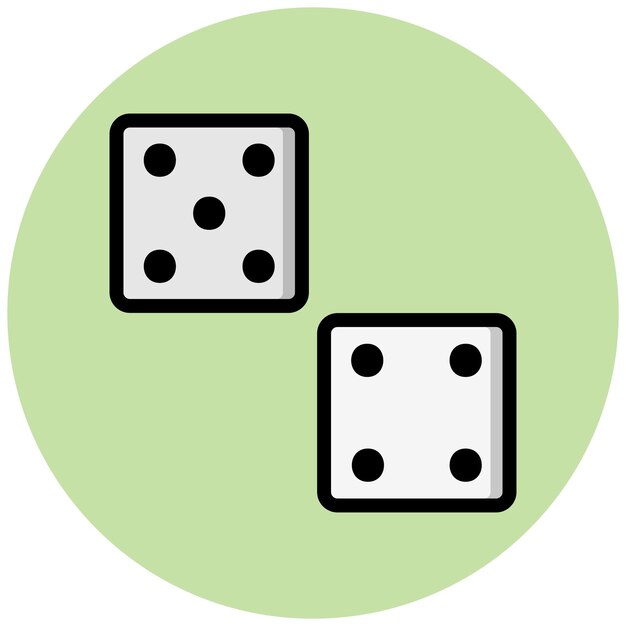 Ilustración del diseño del icono vectorial de los dados