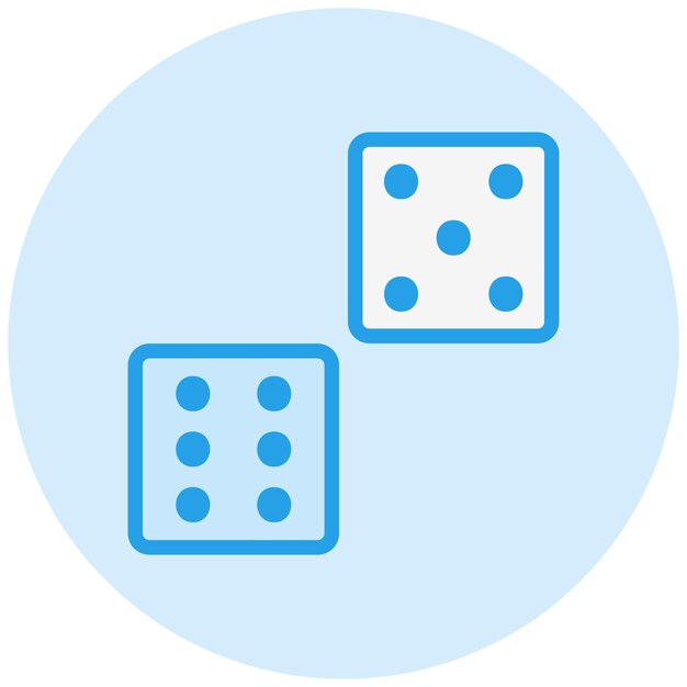 Ilustración del diseño del icono vectorial de los dados