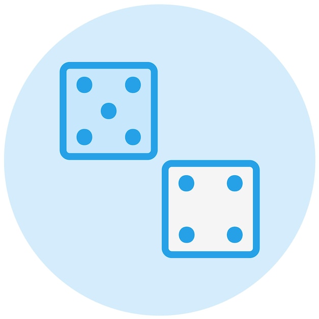 Ilustración del diseño del icono vectorial de los dados