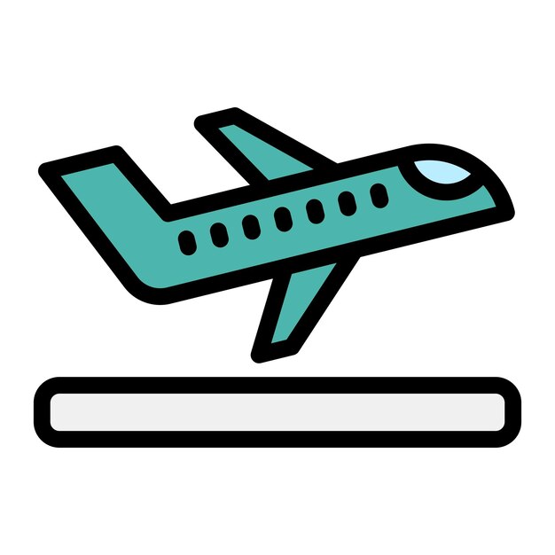 Ilustración del diseño del icono vectorial de despegue