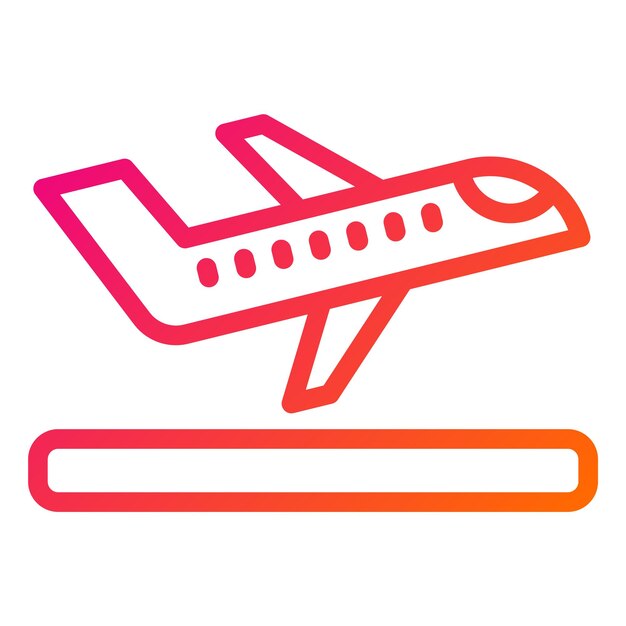 Ilustración del diseño del icono vectorial de despegue