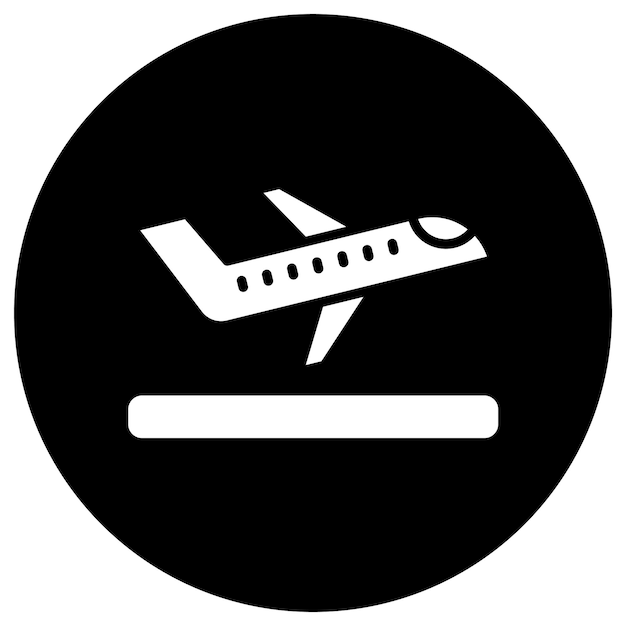 Ilustración del diseño del icono vectorial de despegue