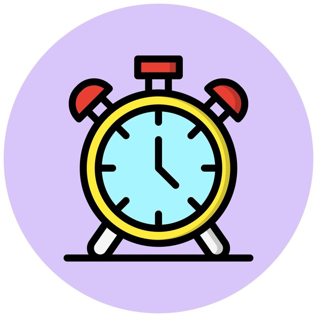 Ilustración del diseño del icono vectorial del despertador