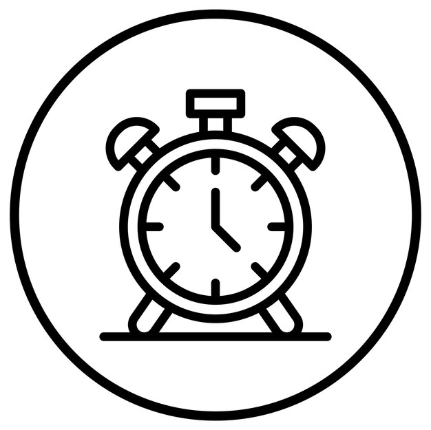 Ilustración del diseño del icono vectorial del despertador