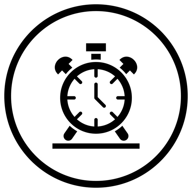 Ilustración del diseño del icono vectorial del despertador
