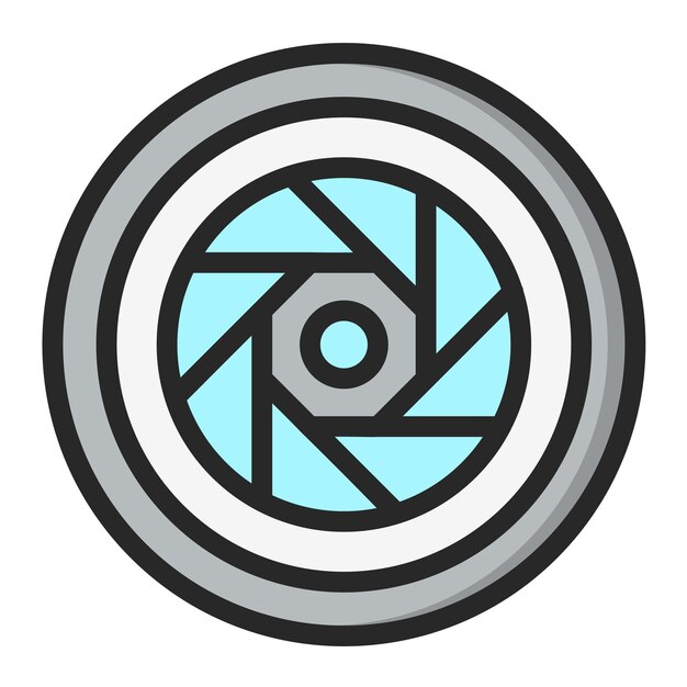 Ilustración del diseño del icono vectorial del diafragma
