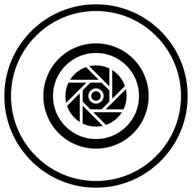 Ilustración del diseño del icono vectorial del diafragma