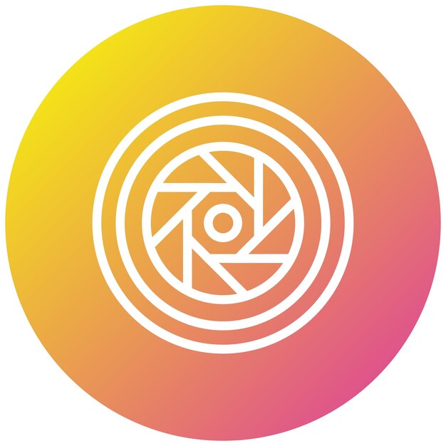 Ilustración del diseño del icono vectorial del diafragma
