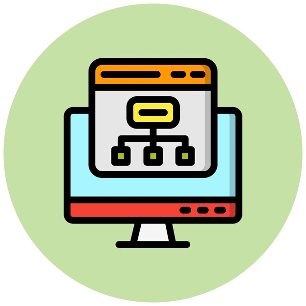 Ilustración del diseño del icono vectorial del diagrama de flujo