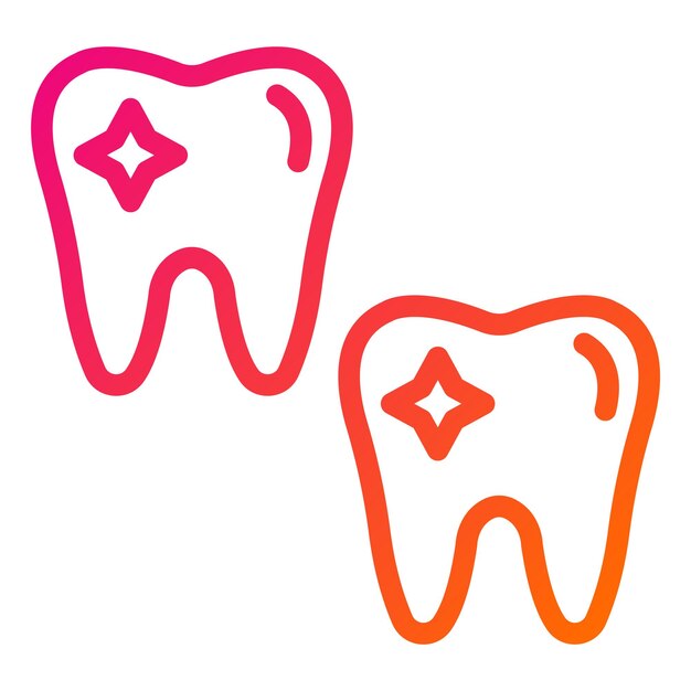 Ilustración del diseño del icono vectorial de los dientes