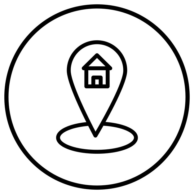 Ilustración del diseño del icono vectorial de la dirección