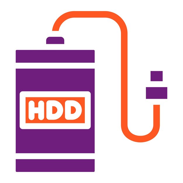 Ilustración del diseño del icono vectorial del disco duro externo