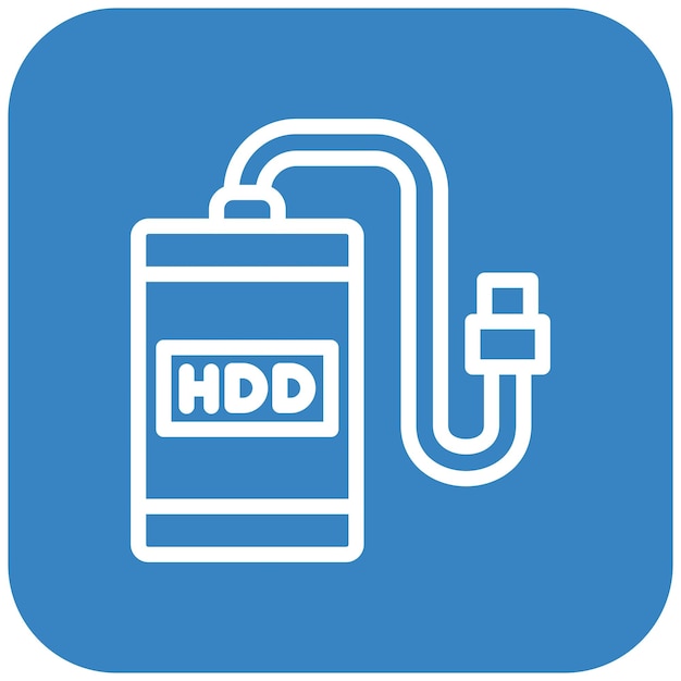 Ilustración del diseño del icono vectorial del disco duro externo