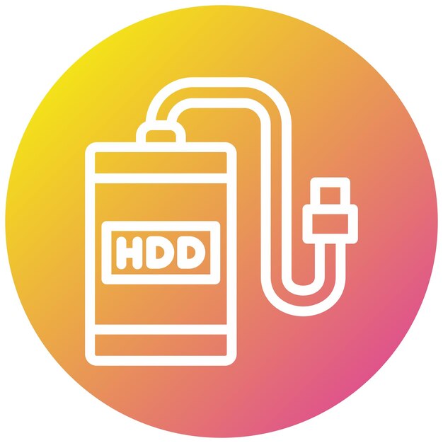 Ilustración del diseño del icono vectorial del disco duro externo
