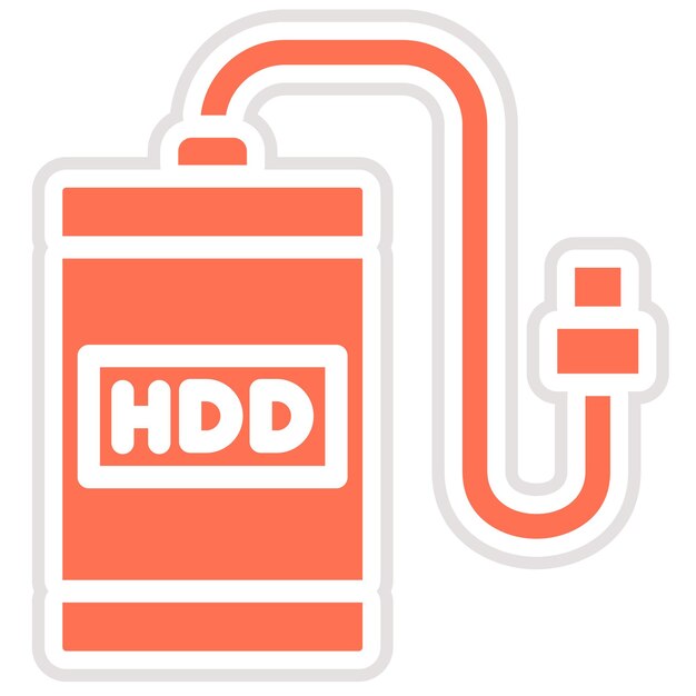 Ilustración del diseño del icono vectorial del disco duro externo