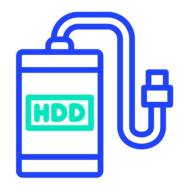 Ilustración del diseño del icono vectorial del disco duro externo