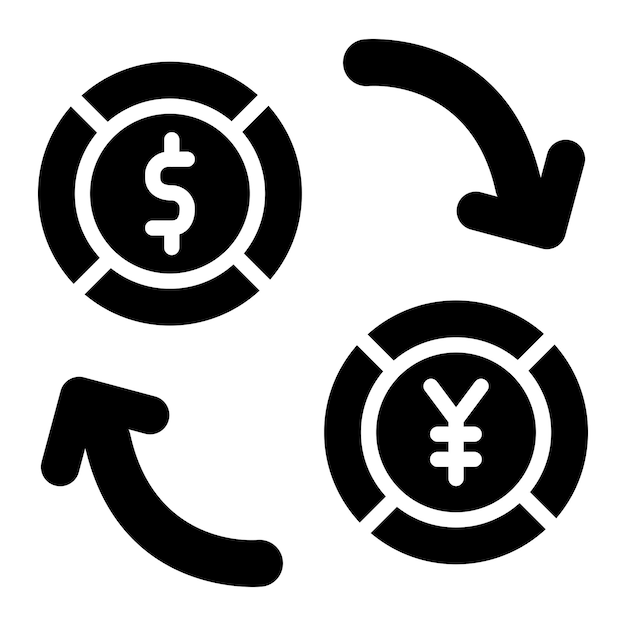 Ilustración del diseño del icono vectorial de divisas