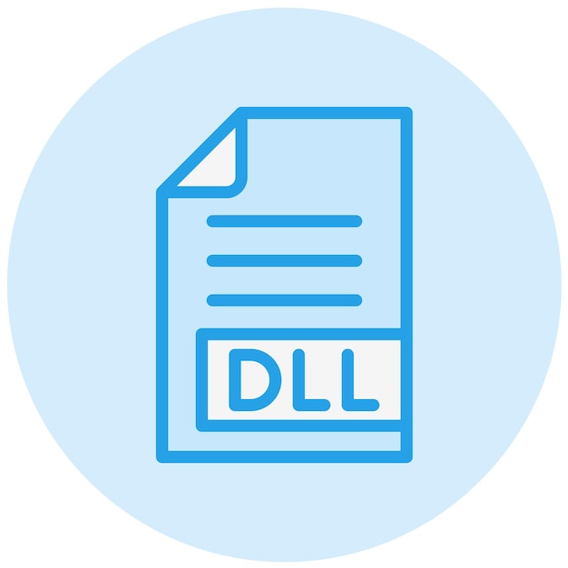 Ilustración del diseño del icono vectorial de DLL