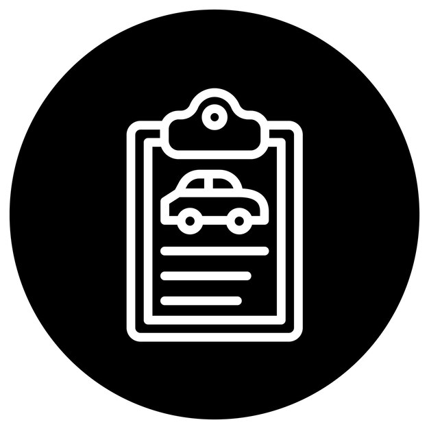 Ilustración del diseño del ícono vectorial del documento de automóvil