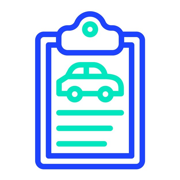 Ilustración del diseño del ícono vectorial del documento de automóvil