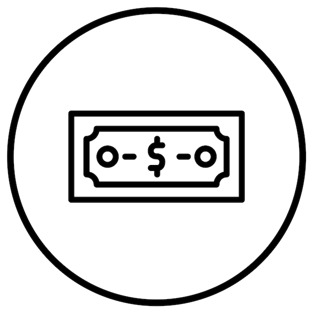 Ilustración del diseño del icono vectorial del dólar