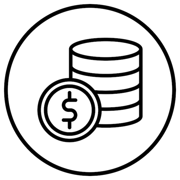 Ilustración del diseño del icono vectorial del dólar