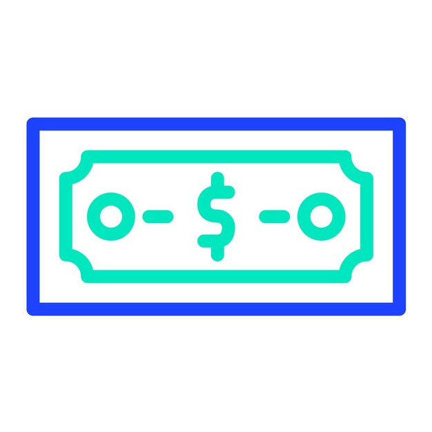 Ilustración del diseño del icono vectorial del dólar