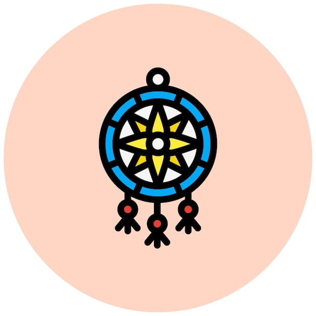 Ilustración del diseño del icono vectorial de Dreamcatcher