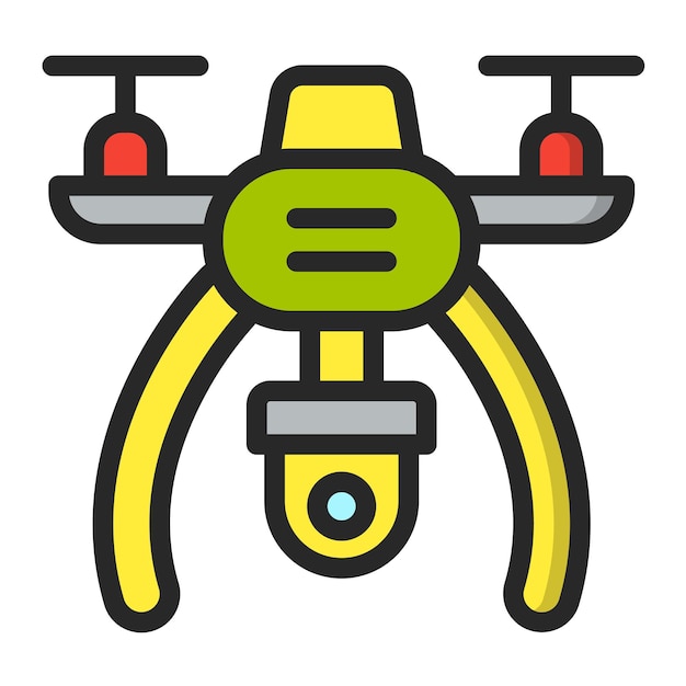 Ilustración del diseño del icono vectorial del dron