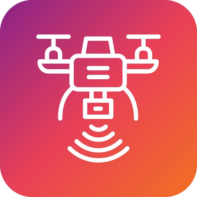 Ilustración del diseño del icono vectorial del dron