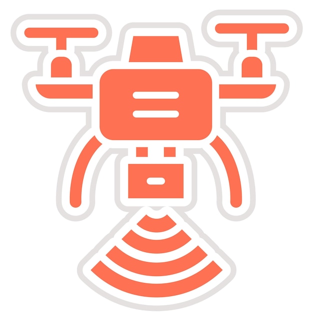 Ilustración del diseño del icono vectorial del dron