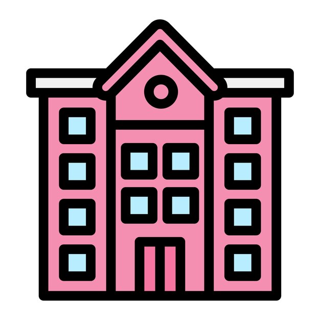Ilustración del diseño del icono vectorial del edificio