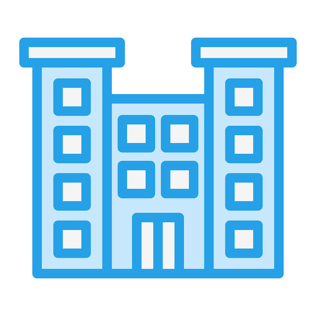 Ilustración del diseño del icono vectorial del edificio