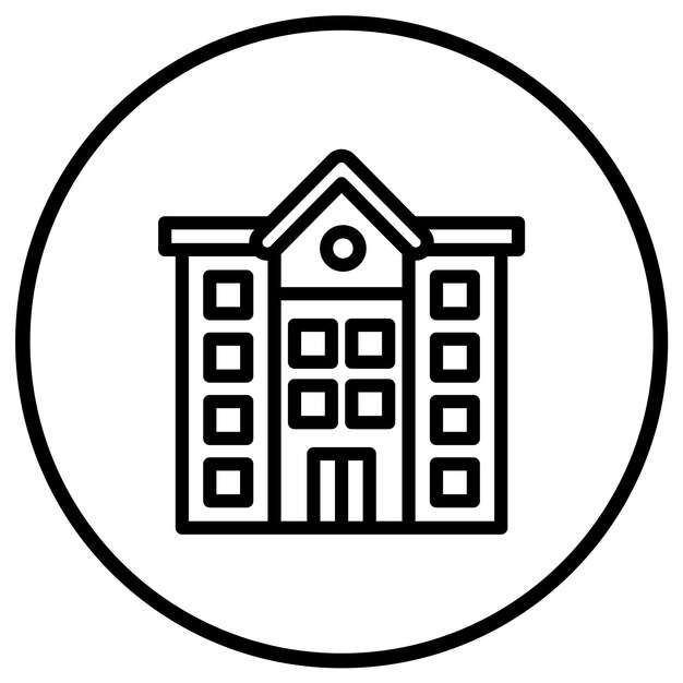Ilustración del diseño del icono vectorial del edificio