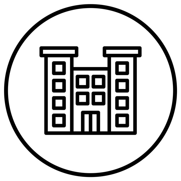 Ilustración del diseño del icono vectorial del edificio