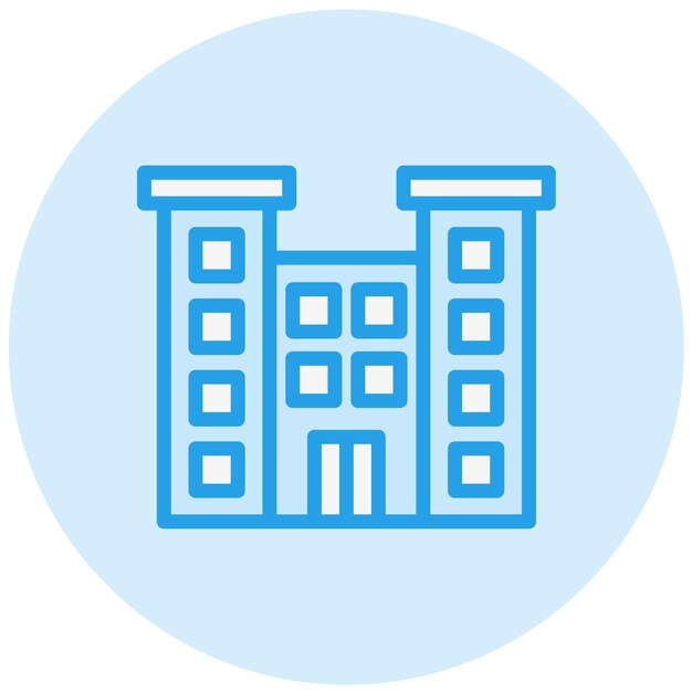 Ilustración del diseño del icono vectorial del edificio