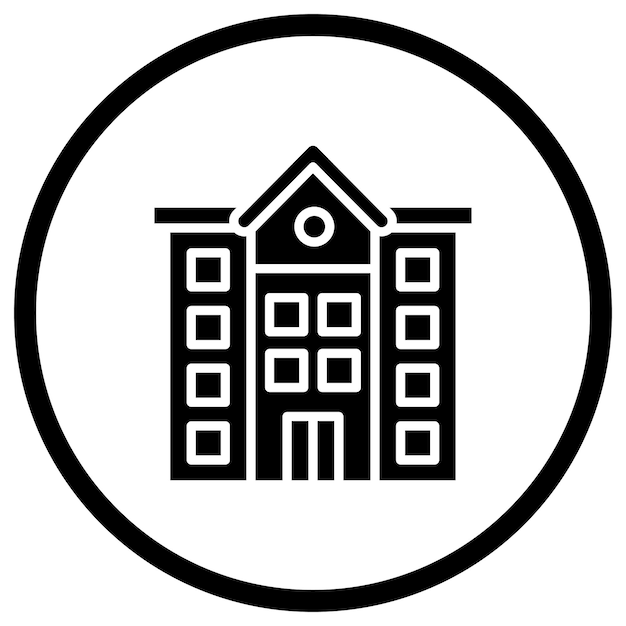 Ilustración del diseño del icono vectorial del edificio