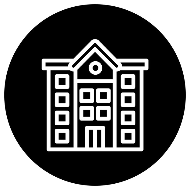 Ilustración del diseño del icono vectorial del edificio
